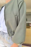 Made in Italy Beluga Soft Crop Bomber Jacket Khaki /15 =